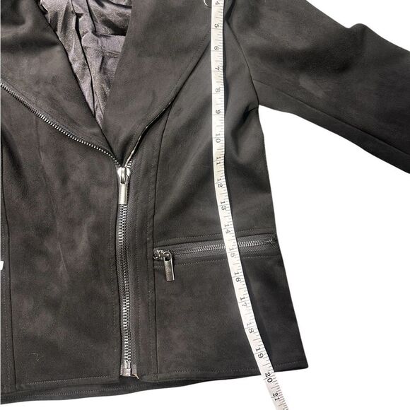 Kut From The Kloth Jayden Faux Suede Black Moto Jacket Size XS - Picture 10 of 13